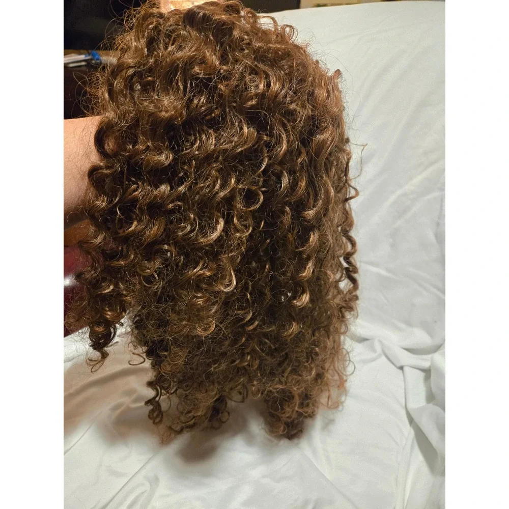 Long Curly Brown Wavy Lace Front‎ Wig for Women Realistic